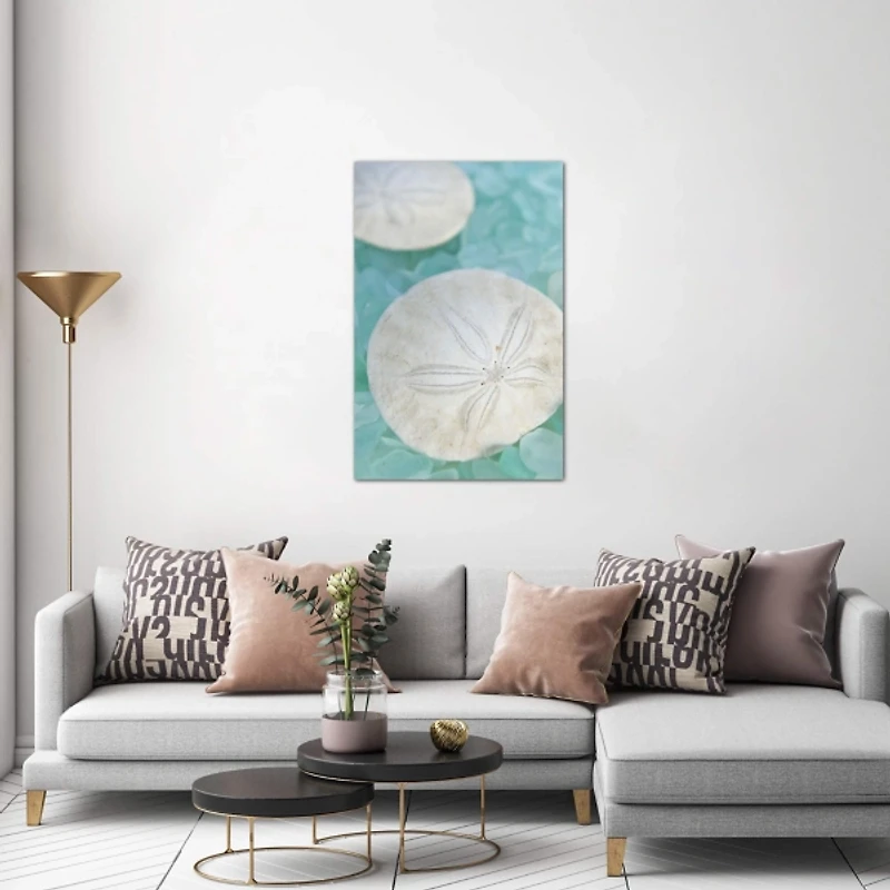 Sand Dollar and Seaglass Canvas Art Print