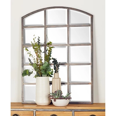 Arched Windowpane Wall Mirror