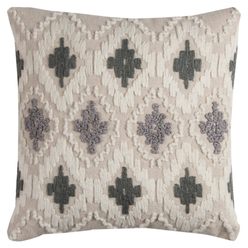 Gray Diamond Textured Pillow