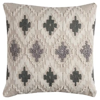 Gray Diamond Textured Pillow