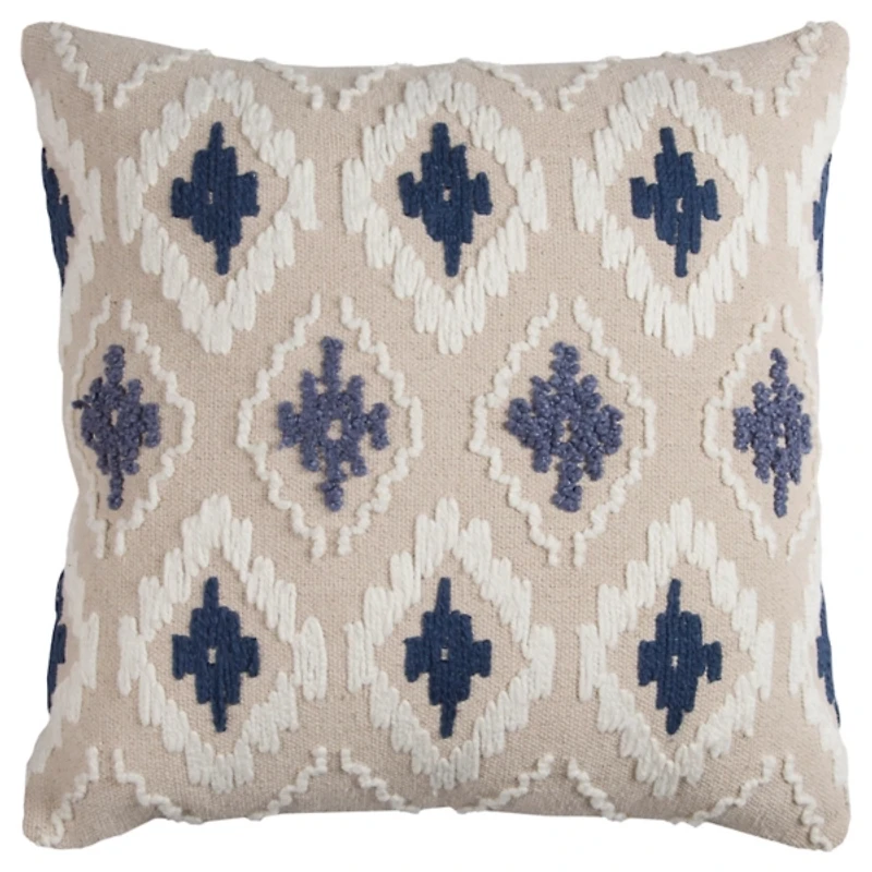 Blue Diamond Textured Pillow