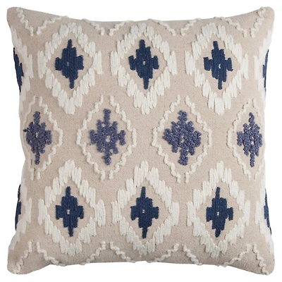 Blue Diamond Textured Pillow
