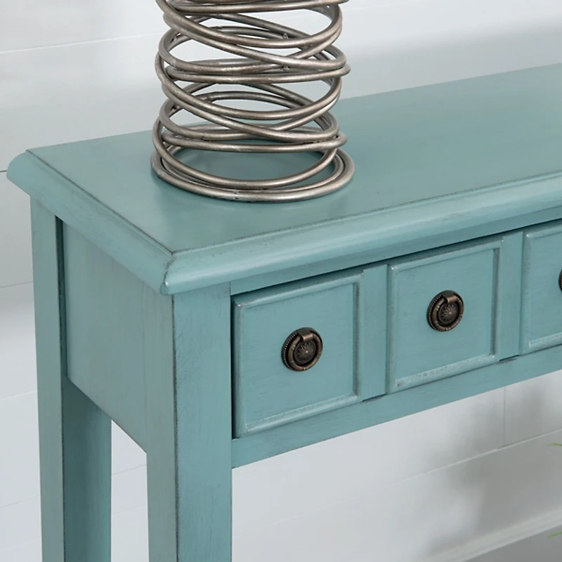 Paloma Teal 4-Drawer Console Table