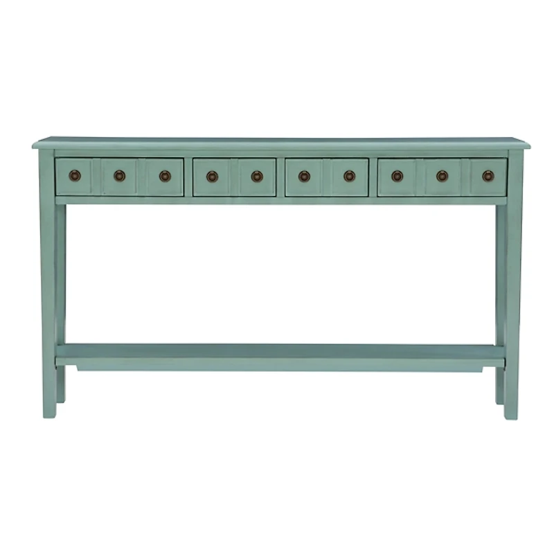 Paloma Teal 4-Drawer Console Table