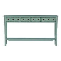 Paloma Teal 4-Drawer Console Table
