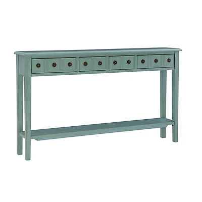 Paloma Teal 4-Drawer Console Table