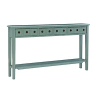 Paloma Teal 4-Drawer Console Table