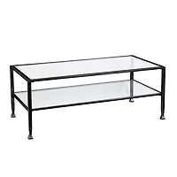 Mara Glass and Black Metal Coffee Table