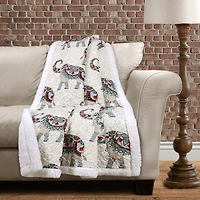 Elephant Sherpa Throw Blanket