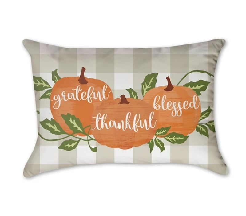 Grateful Thankful Blessed Pillow