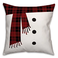 Snowman Scarf and Buttons Pillow