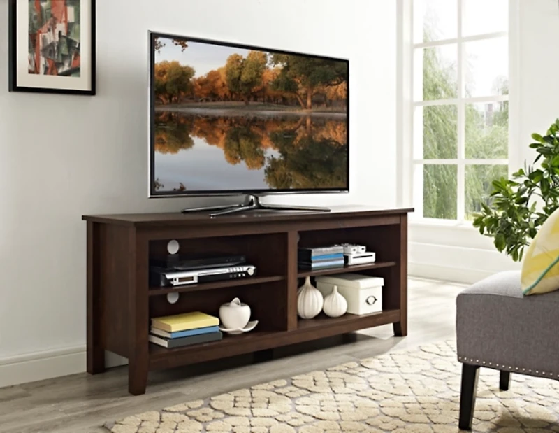 Brown Wood TV Stand, 58 in.