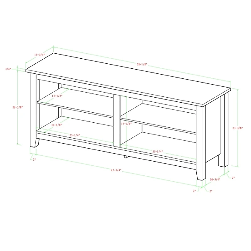 Brown Wood TV Stand, 58 in.