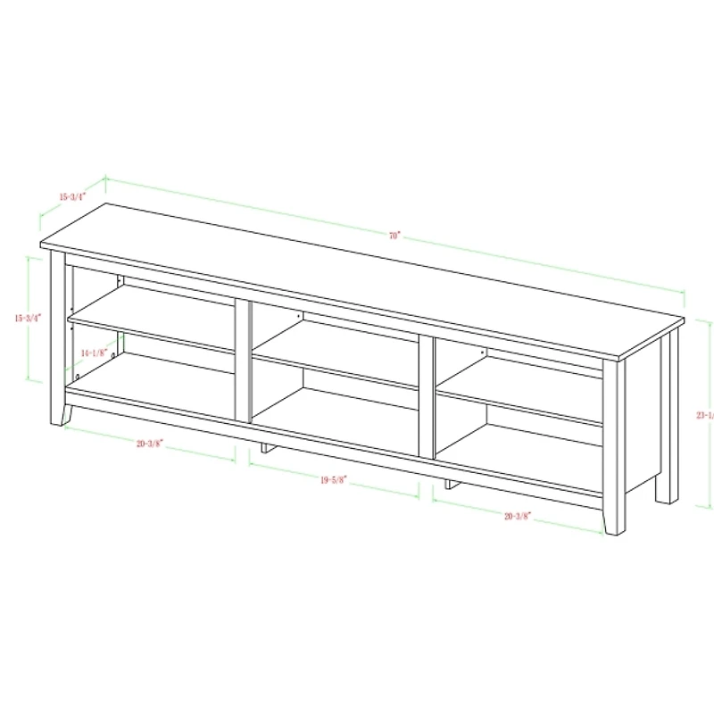 Brown Wood TV Stand, 70 in.