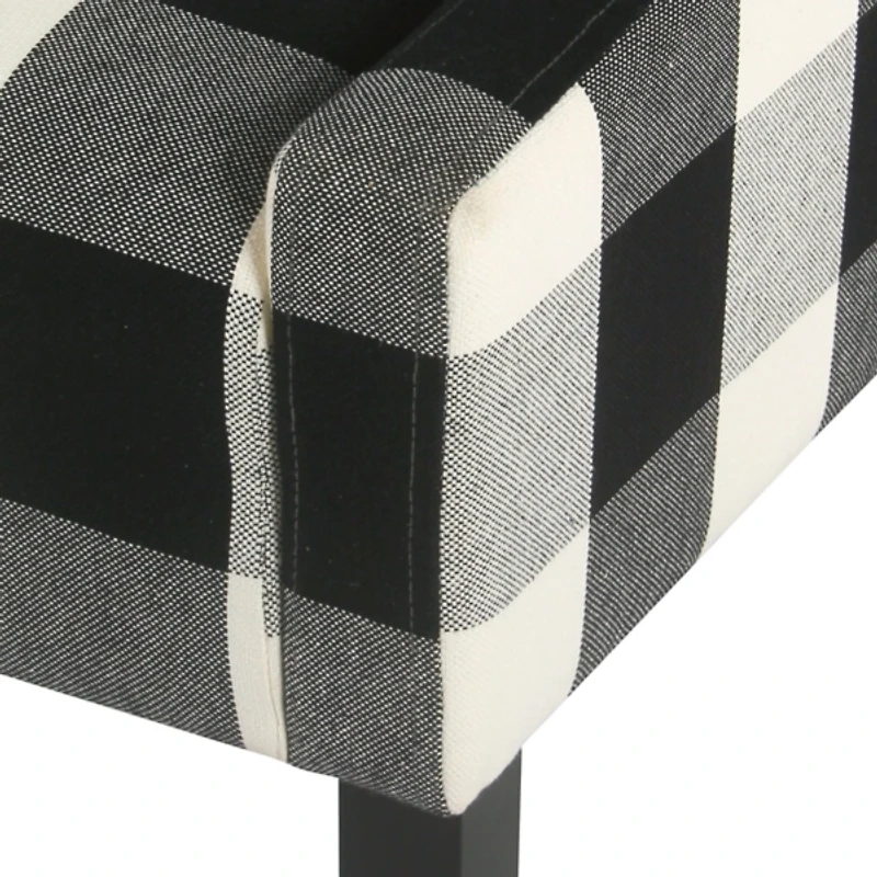 Black Buffalo Check Swoop Accent Chair