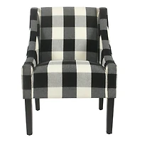 Black Buffalo Check Swoop Accent Chair