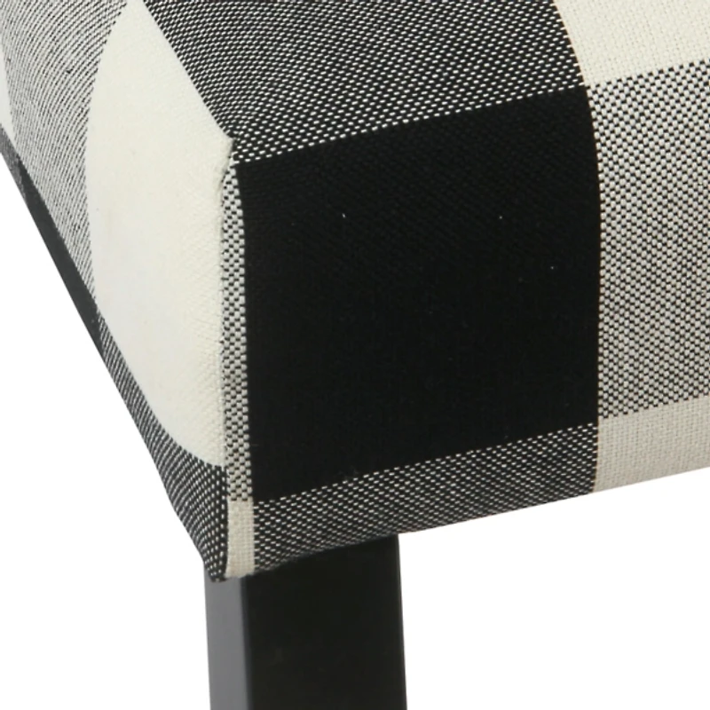 Black Buffalo Check Dining Chairs, Set of 2