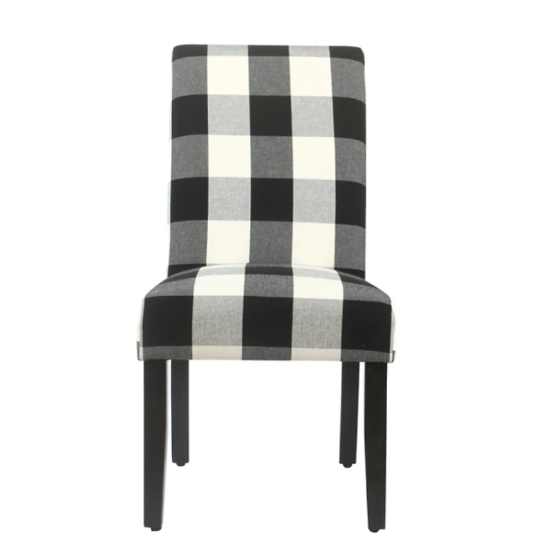 Black Buffalo Check Dining Chairs, Set of 2