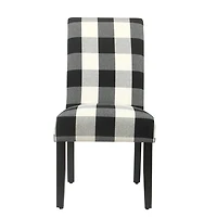 Black Buffalo Check Dining Chairs, Set of 2
