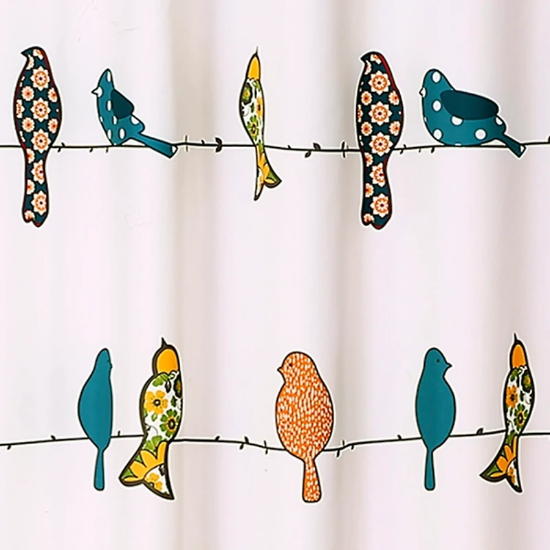 Printed Birds Shower Curtain