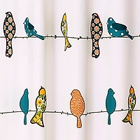 Printed Birds Shower Curtain