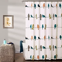 Printed Birds Shower Curtain