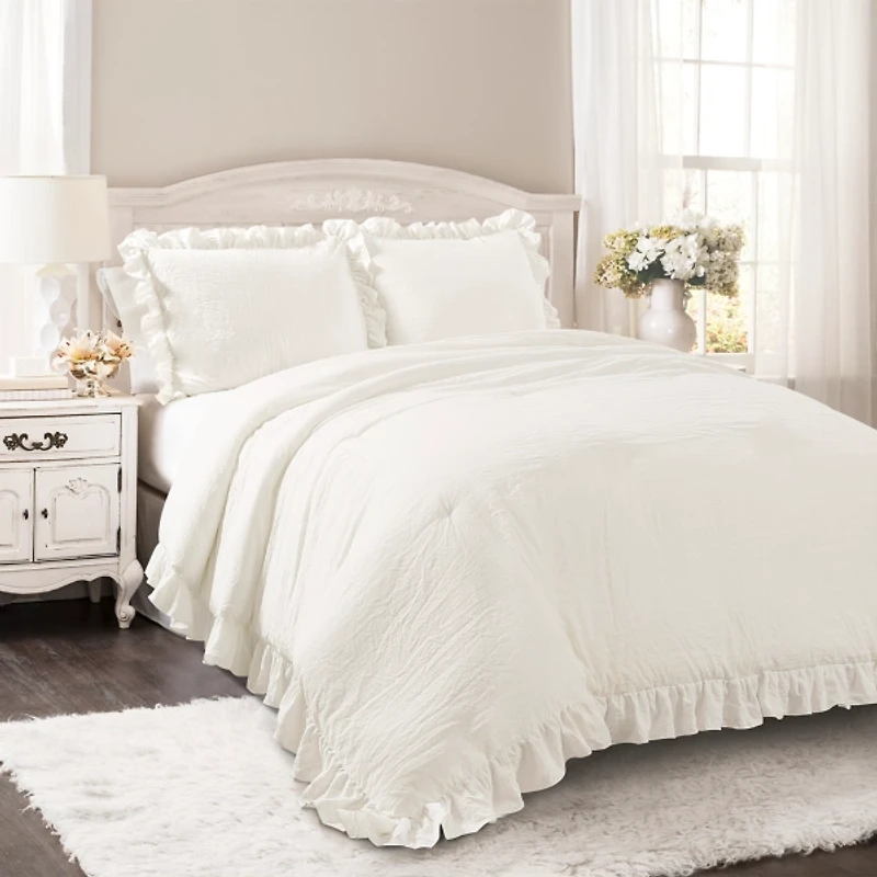 White Riley 3-pc. Full/Queen Comforter Set
