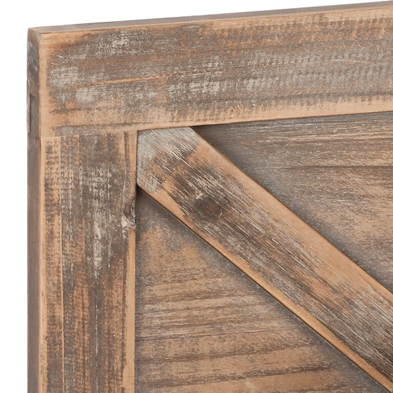 Barn Door Wall Plaque with Glass Vases