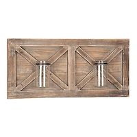 Barn Door Wall Plaque with Glass Vases