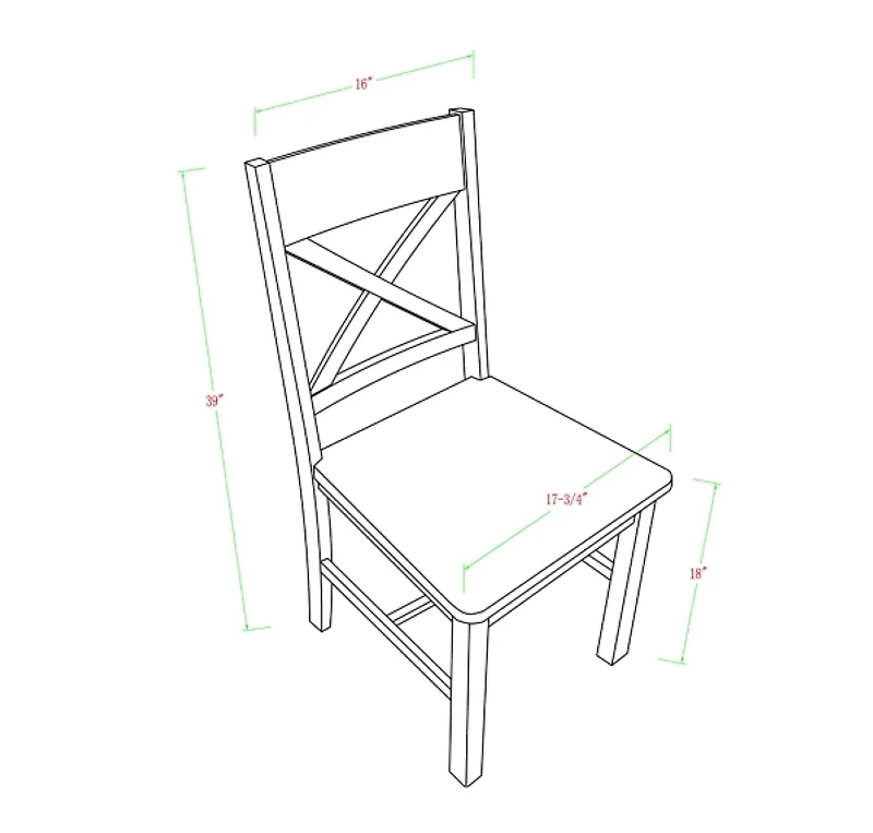 Antique Black Wood Dining Chairs, Set of 2