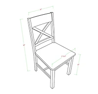 Antique Black Wood Dining Chairs, Set of 2