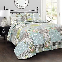Blue Raina 3-pc. Full/Queen Quilt Set