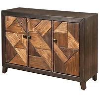 Chevron 3-Door Wooden Credenza