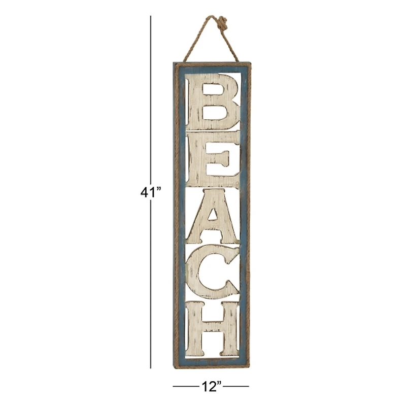 Wood Cut-Out Beach Hanging Wall Plaque