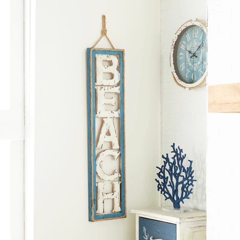 Wood Cut-Out Beach Hanging Wall Plaque