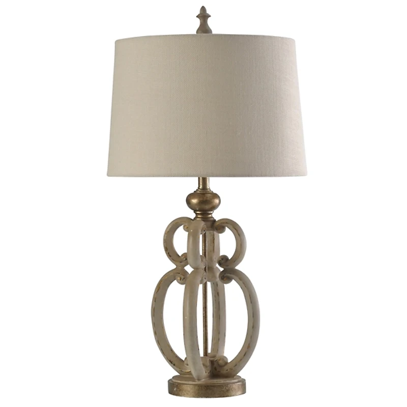 Ivory and Gold Sculpture Table Lamp