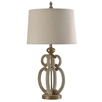 Ivory and Gold Sculpture Table Lamp
