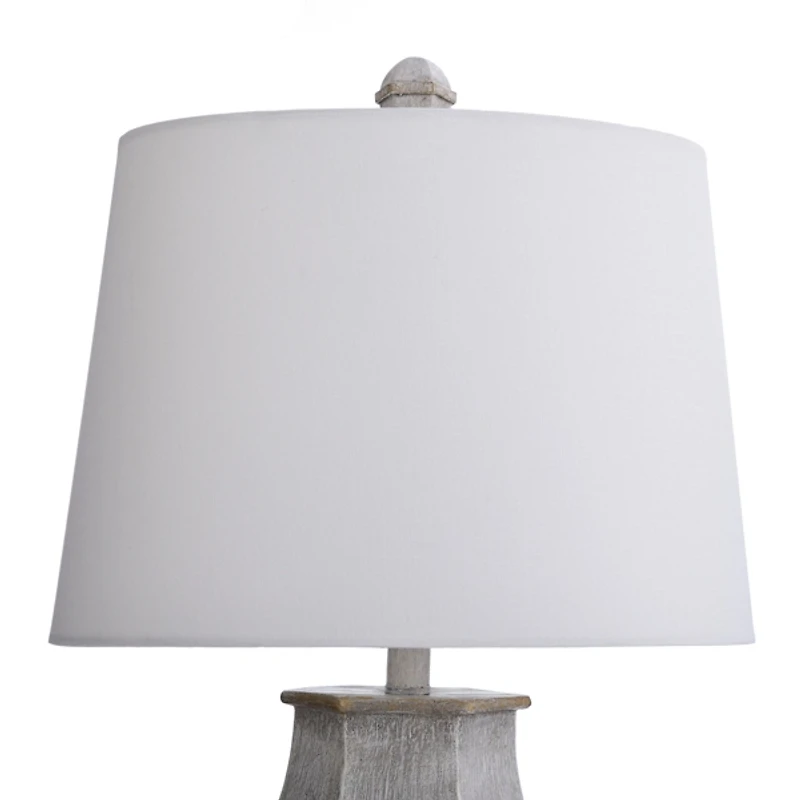 Ivory Wirebrushed Oval Table Lamp