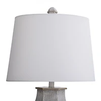 Ivory Wirebrushed Oval Table Lamp