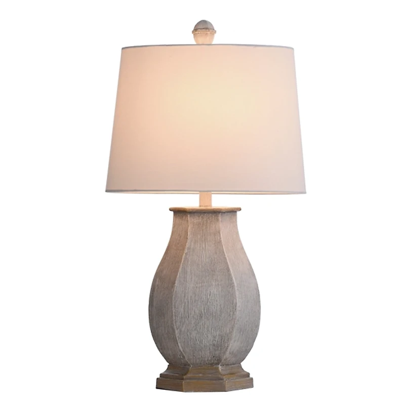 Ivory Wirebrushed Oval Table Lamp