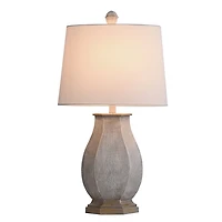 Ivory Wirebrushed Oval Table Lamp