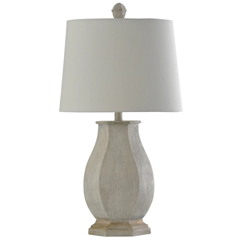 Ivory Wirebrushed Oval Table Lamp