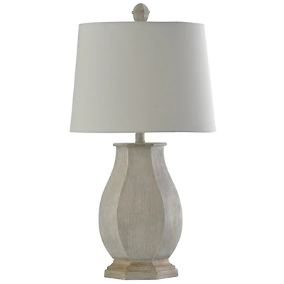 Ivory Wirebrushed Oval Table Lamp