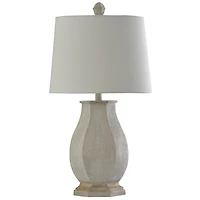 Ivory Wirebrushed Oval Table Lamp
