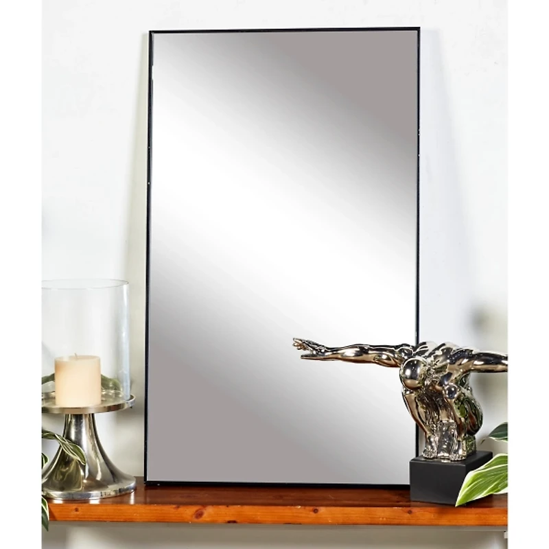 Black Wood Framed Mirror, 24x40 in.