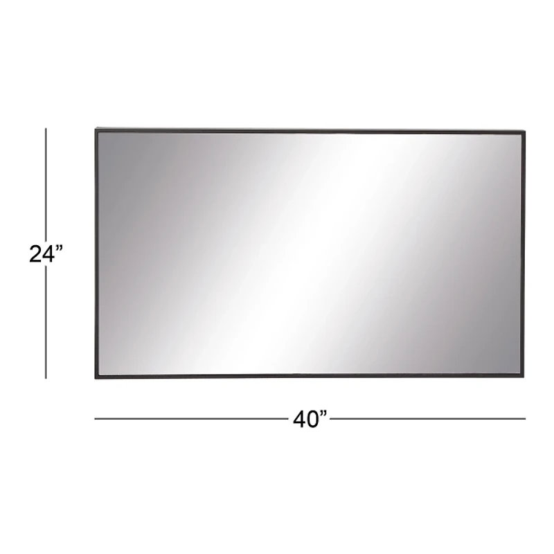 Black Wood Framed Mirror, 24x40 in.
