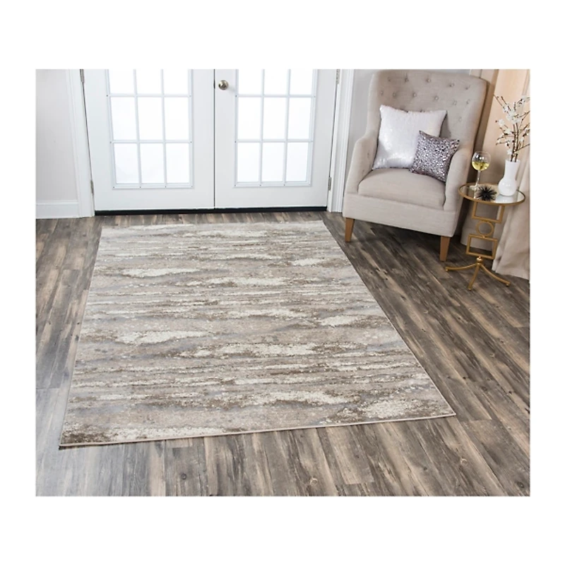 Beige Edward Abstract Area Rug, 8x10