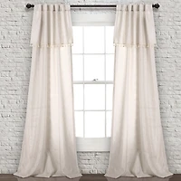 Neutral Tassel Curtain Panel Set, 84 in.