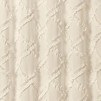 Ivory Ruffle Diamond Shower Curtain