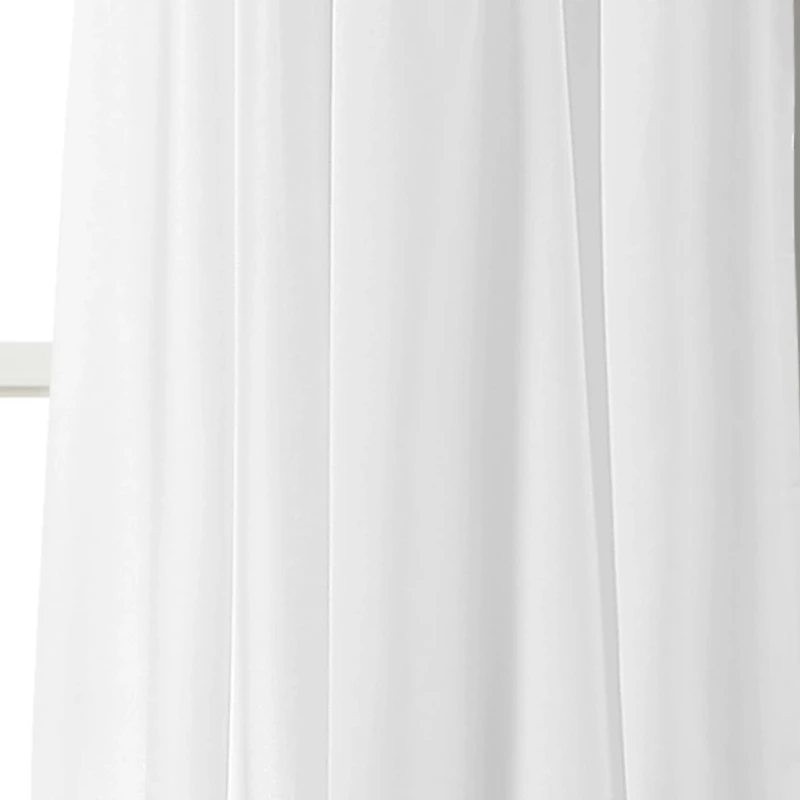 White Linda Ruffle Curtain Panel Set, 84 in.